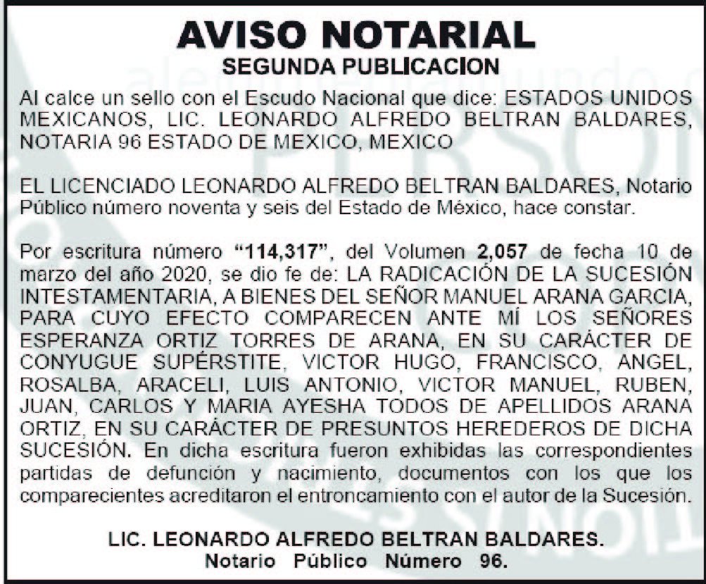 publicar avisos notariales en periodicos